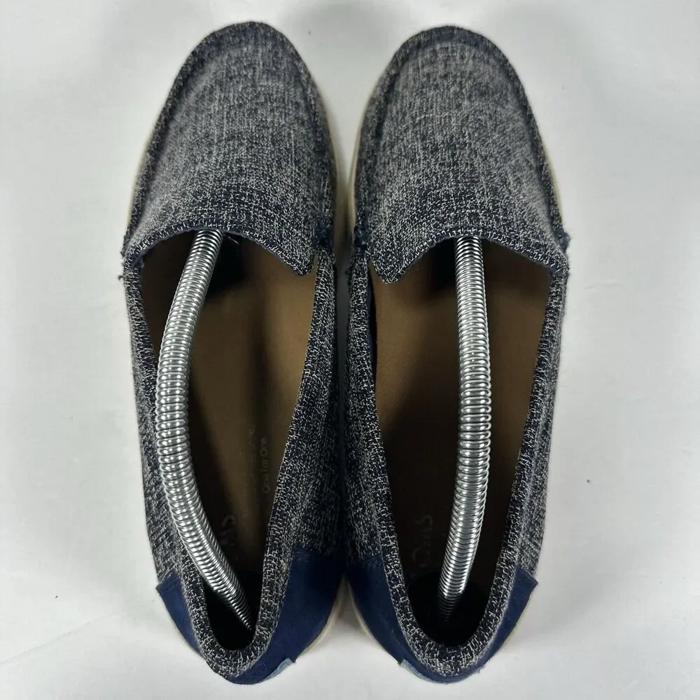 TOMS Men’s Paseo Slip-On Loafers - Navy Blue Heather Tweed - Size 9